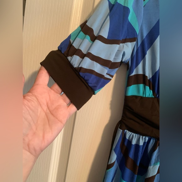 Vintage Y2K my Michelle blue and brown/black dress size small - Picture 3 of 5